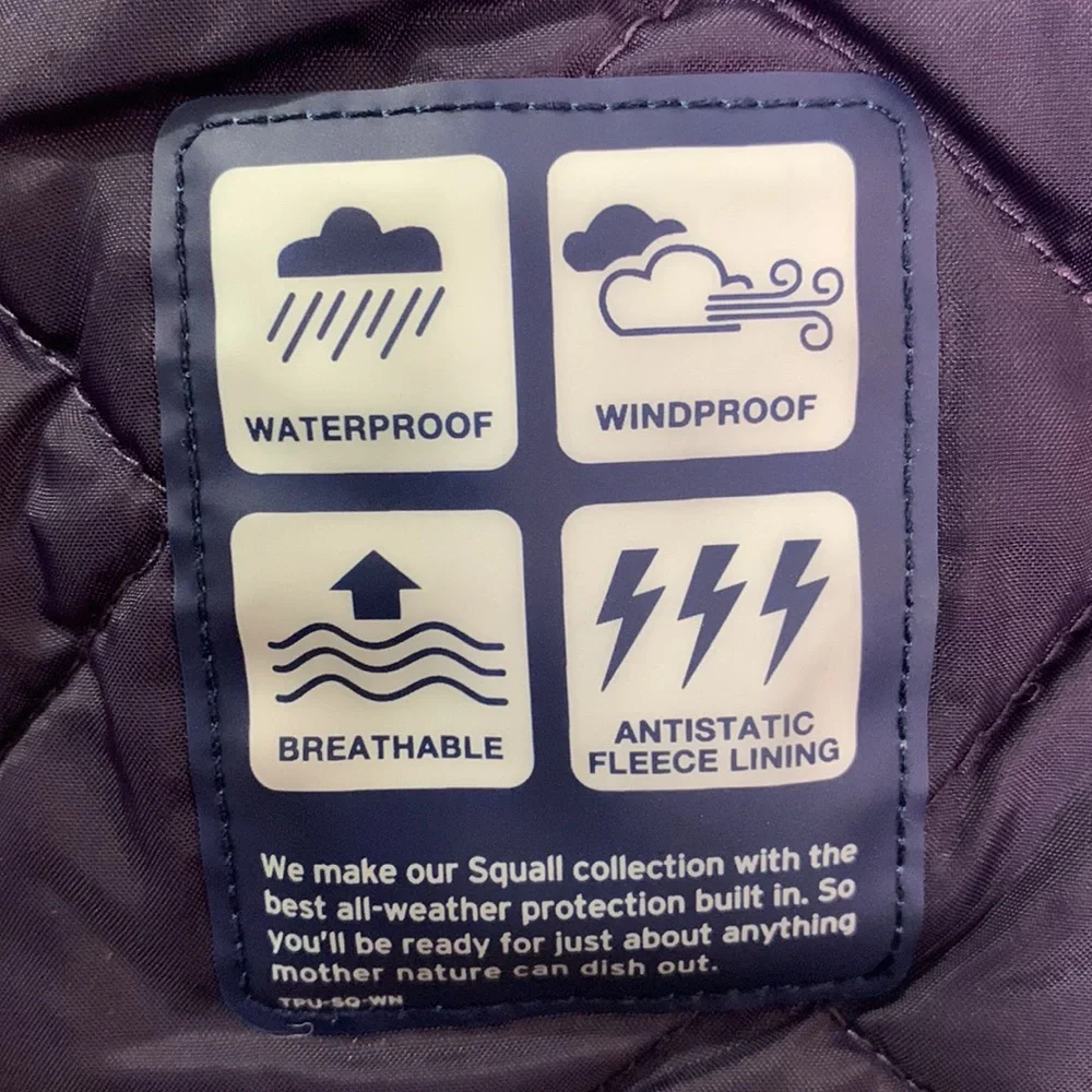 Lands’ End Parka Purple Medium Windbreaker Fleece Lined Full Zip Detachable Hood - Picture 11 of 17